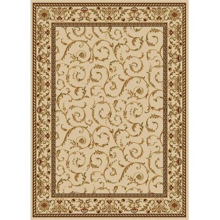 RADICI USA INC Radici 1599-1541-IVORY Como Rectangular Ivory Transitional Italy Area Rug; 5 ft. 5 in. W x 7 ft. 7 in. H 1599/1541/IVORY